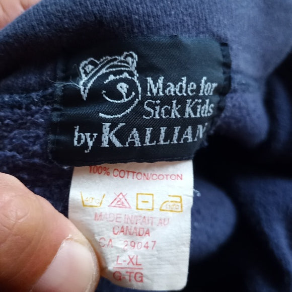 Vintage 1999 SICK KIDS TELETHON Embroidered Bear Quarter zip Sweater UNISEX