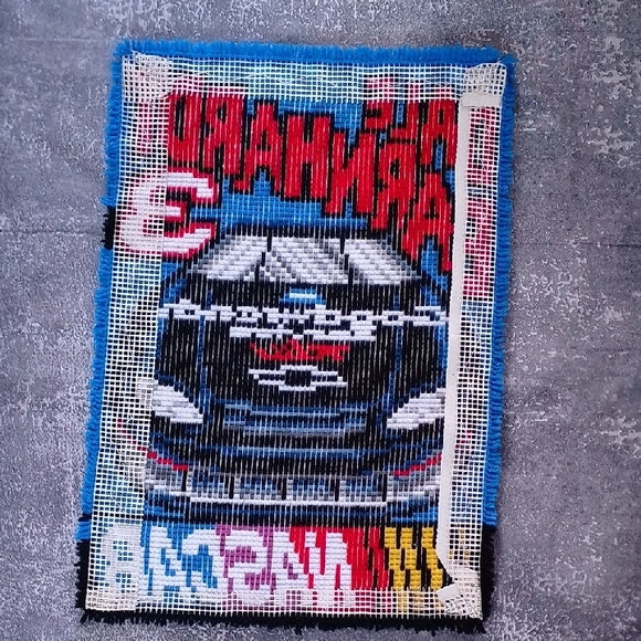Vintage Dale Earnhardt NASCAR #3Handmade Latch Hook Rug