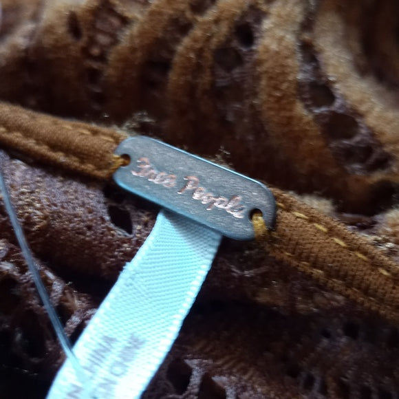 FREE PEOPLE Bronze Crochet Knit Dress