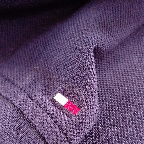 Tommy Hilfiger Navy and Red Rugby Shirt CUSOTM FIT