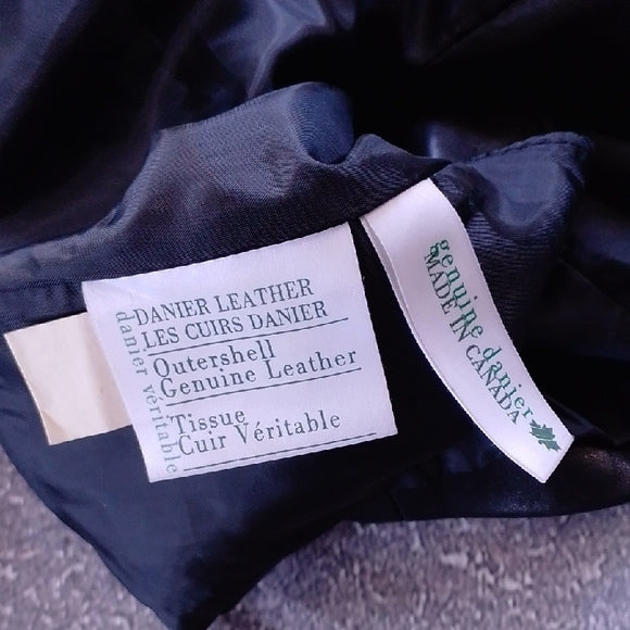 VINTAGE 90s Danier Midnight Black Leather Vest
