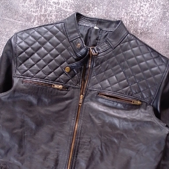 Men's Black Quilted Leather Jacket