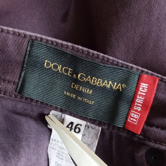 Dolce & Gabbana Denim Jeans Maroon Stretch TP-G654MT