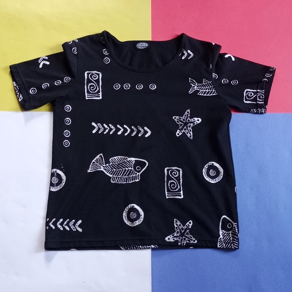 Vintage Women’s Abstract Fossil Fish Shirt