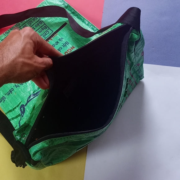 Handmade Catfish Gecko Traders 100% Recycled Material Messenger Bag