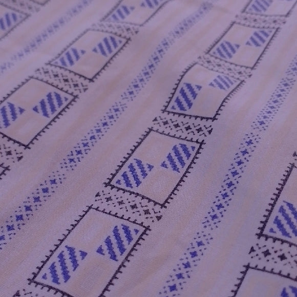 Vintage 90s Japanese Men's Blue Patterned Short Sleeve Shirt St.Marks