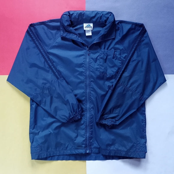 Vintage 90s Adidas Blue Essential Windbreaker Jacket Unisex