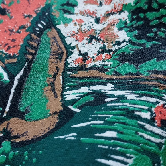 Vintage 90s Nature Wildlife Flying Duck & Forest Crewneck Sweater