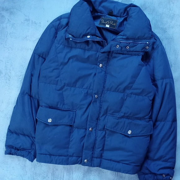 VINTAGE 90s Daniel S Reid Goose Down Blue Puffer Jacket