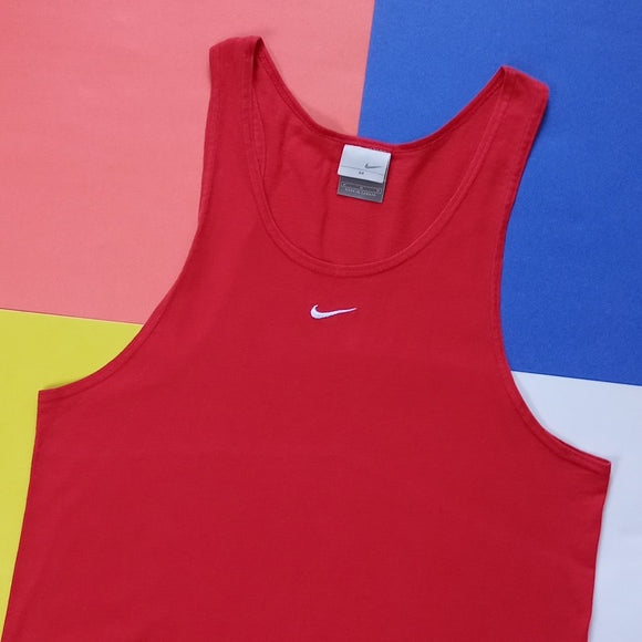 Vintage 2000s Nike Red/white Essential Muscle Shirt