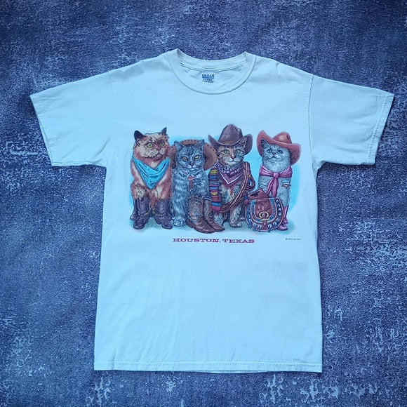 Cowboy Cats Houston Texas Prints Of Tails T-Shirt