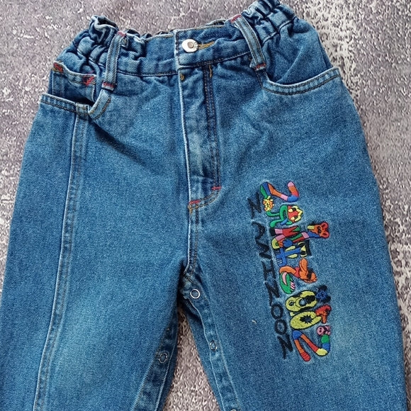 VINTAGE 90s ZANIZOOZ Embroidered Denim Jeans