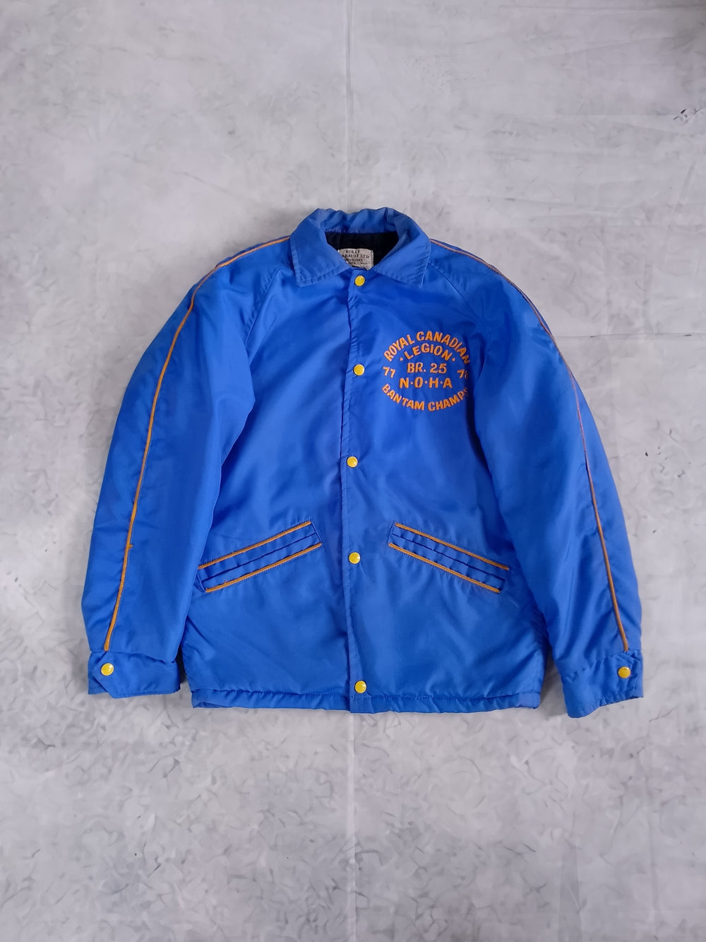 Blue Coach Jacket with Yellow Trim