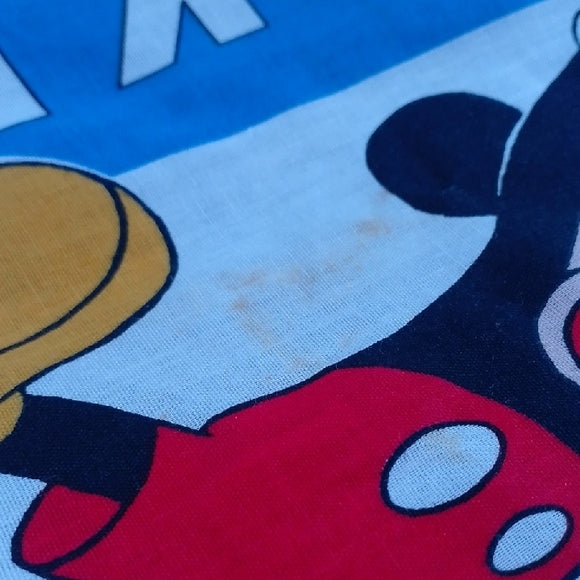 Vintage Disney Character Handkerchief MICKEY PLUTO MINNIE DONALD