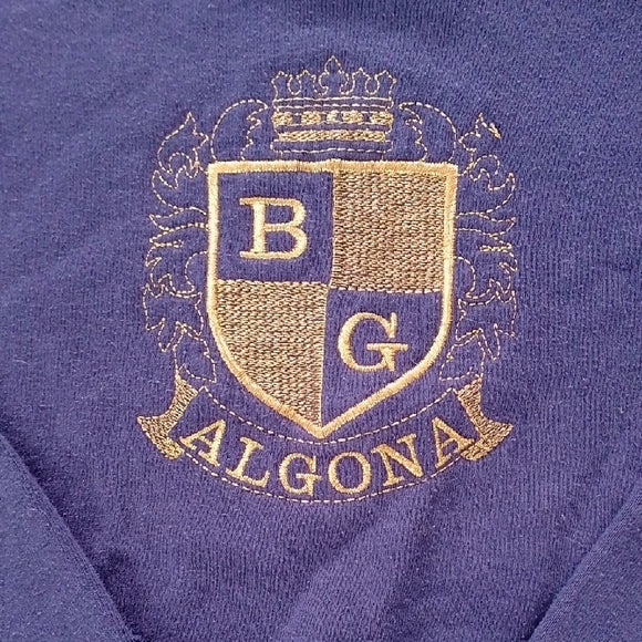 VINTAGE 90s BG ALGONA Embroidered Crewneck Sweater Fruit Of The Loom UNISEX