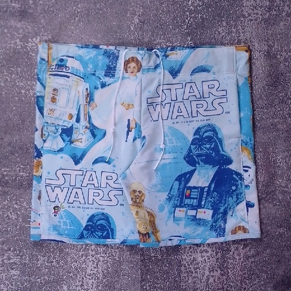 “1977 Star Wars Patchwork Shorts – Featuring Darth Vader, Leia, and More | Boom