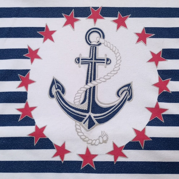 Vintage 90s Sailor Anchor Navy Style Women's T-Shirt Picadilly Fashions