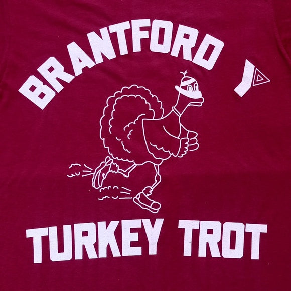 Vintage 90s Branford YMC Turkey Trot "Turkey In Training" Single Stitch T-Shirt