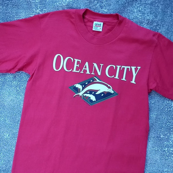 Vintage 90s Ocean City Dolphin Graphic Single Stitch T-Shirt