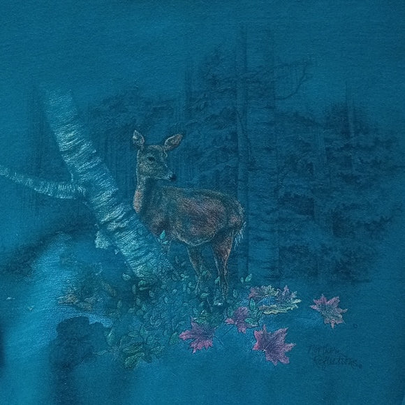 Vintage 90s Doe In The Woods Crewneck Sweater