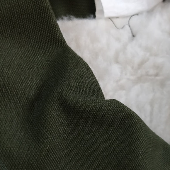 Vintage 80s York University Toronto Canvas Style Work Jacket Sherpa Lined