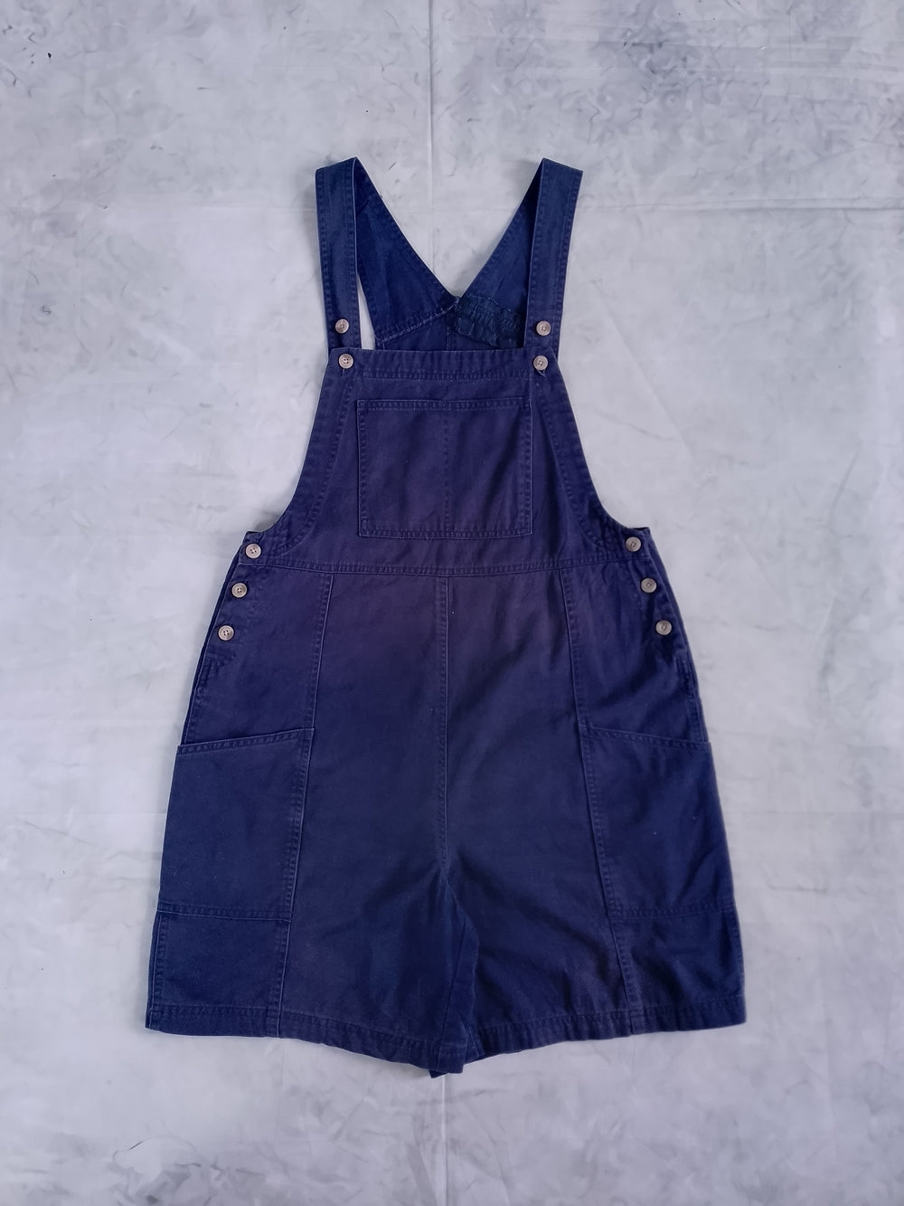 Vintage 90s Navy Blue Short Overalls