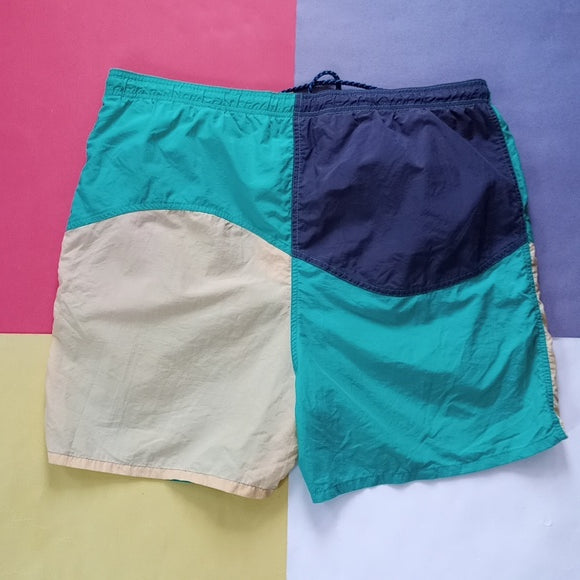 Vintage 90s Colour Block Wave Zone Fresh Prince Aunt Viv Shorts unisex POCKETS