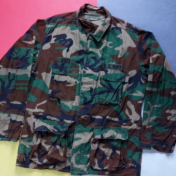 Vintage US Navy Camouflage Military Jacket AUGER DLA100-87-C-0613
