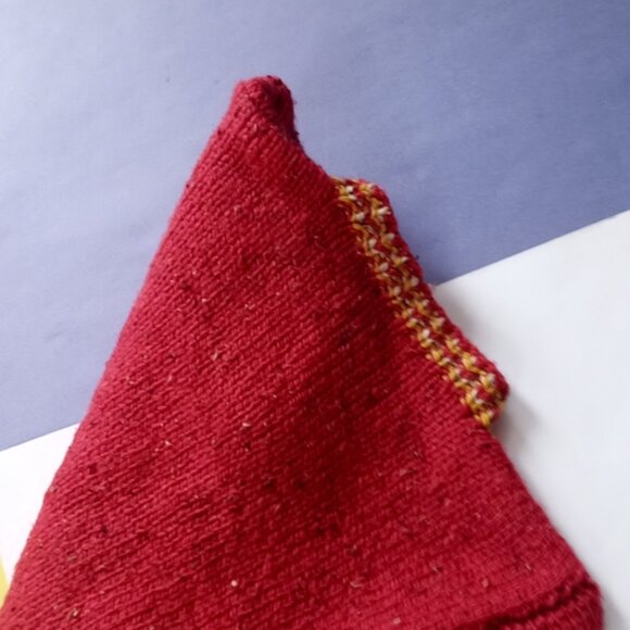 Vintage Handmade Red Zip Up Sweater Jacket