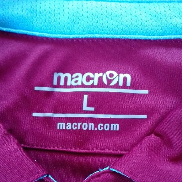 Macron Maroon and Light Blue Polo Shirt
