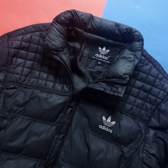 Vintage 90s Adidas Black Essential Puffer Jacket UNISEX