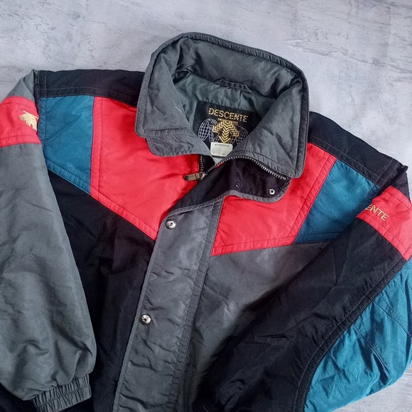 Vintage 90s Descente Funky Colour Block Winter Jacket Two-Tone