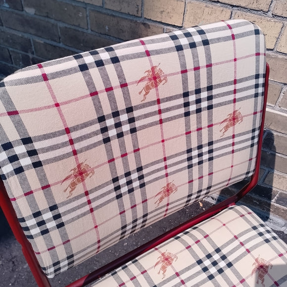 Vintage 8600 Burberry Upholstered Stack Chair – One of a Kind