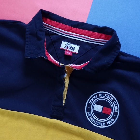 Tommy Hilfiger Denim Patched Big Print Long Sleeve T-Shirt Yellow