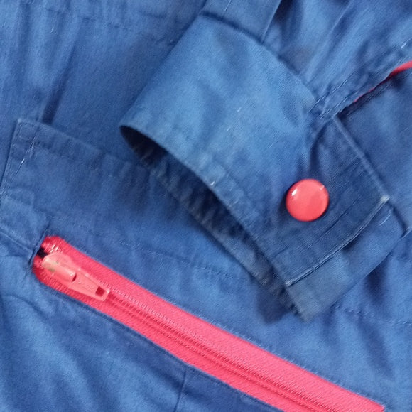 Vintage 90s United Fashions Blue Colour Black with Red Zip-up Jacket
