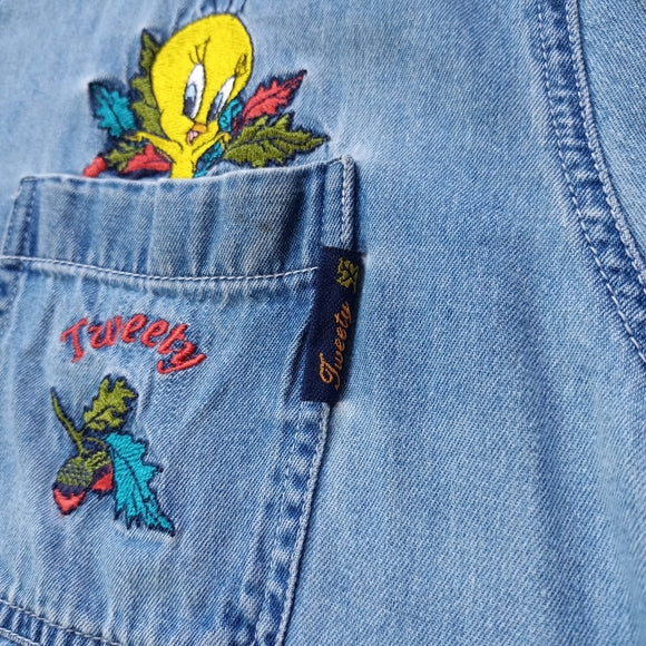 Vintage 2000 Women's Looney Tunes Tweety Bird Denim