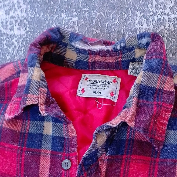 Red and Blue Plaid Flannel Shirt