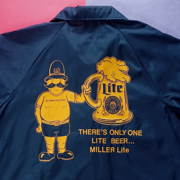 Vintage 1988 Baltimore Police Chase Miller Lite Button-Up Jacket Unisex