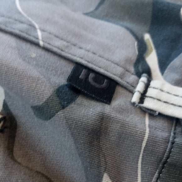 DECATHLON ROBUST CARGO TROUSERS STEPPE 300 CAMOUFLAGE WOODLAND GREY
