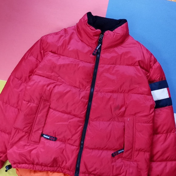 Vintage 90s Tommy Hilfiger Goose Down Puffer Jacket RED