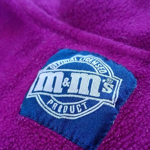 Vintage 90s M&M's OH NUTS PROMO Maroon Fleece Vest with Embroidery UNISEX