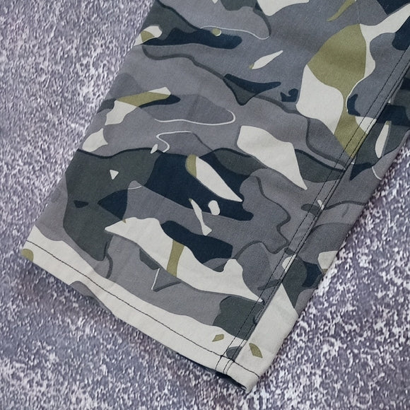DECATHLON ROBUST CARGO TROUSERS STEPPE 300 CAMOUFLAGE WOODLAND GREY