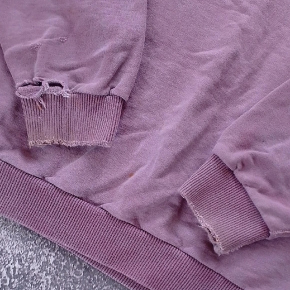 VINTAGE 90s Sun Faded Distressed Purple Crewneck Sweatshirt