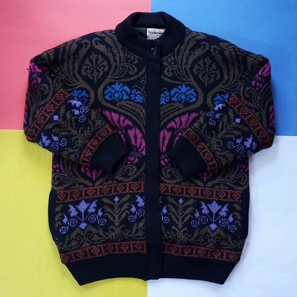 Vintage 90s Lara Ferrante Funky Pattern Wool Jacket