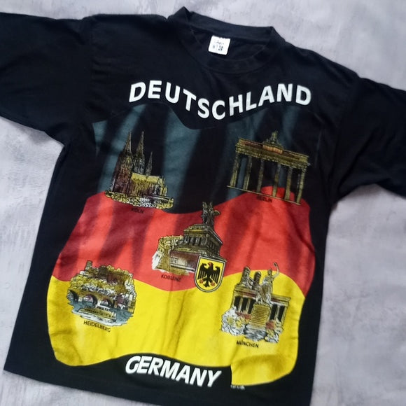 Vintage Deutschland Germany Flag Big Print T-Shirt