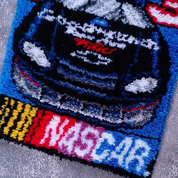 Vintage Dale Earnhardt NASCAR #3Handmade Latch Hook Rug