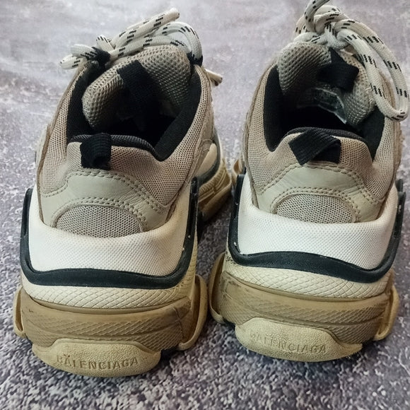 Balenciaga Beige and Black Sneakers TRIPLE S