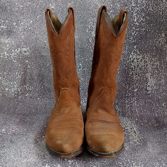 Vintage Leather Cowboy Boots 3B13769 S-13979W Made In Canada