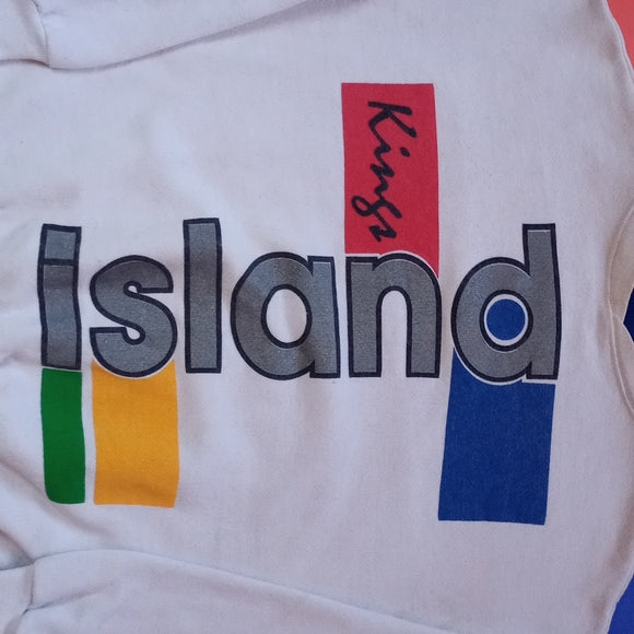 Vintage 90s KINGS ISLAND Graphic Colour Block Crewneck Sweater