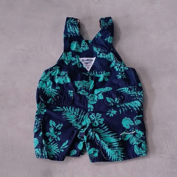 OSHKOSH B'gosh Kids Floral Blue and Green Overalls